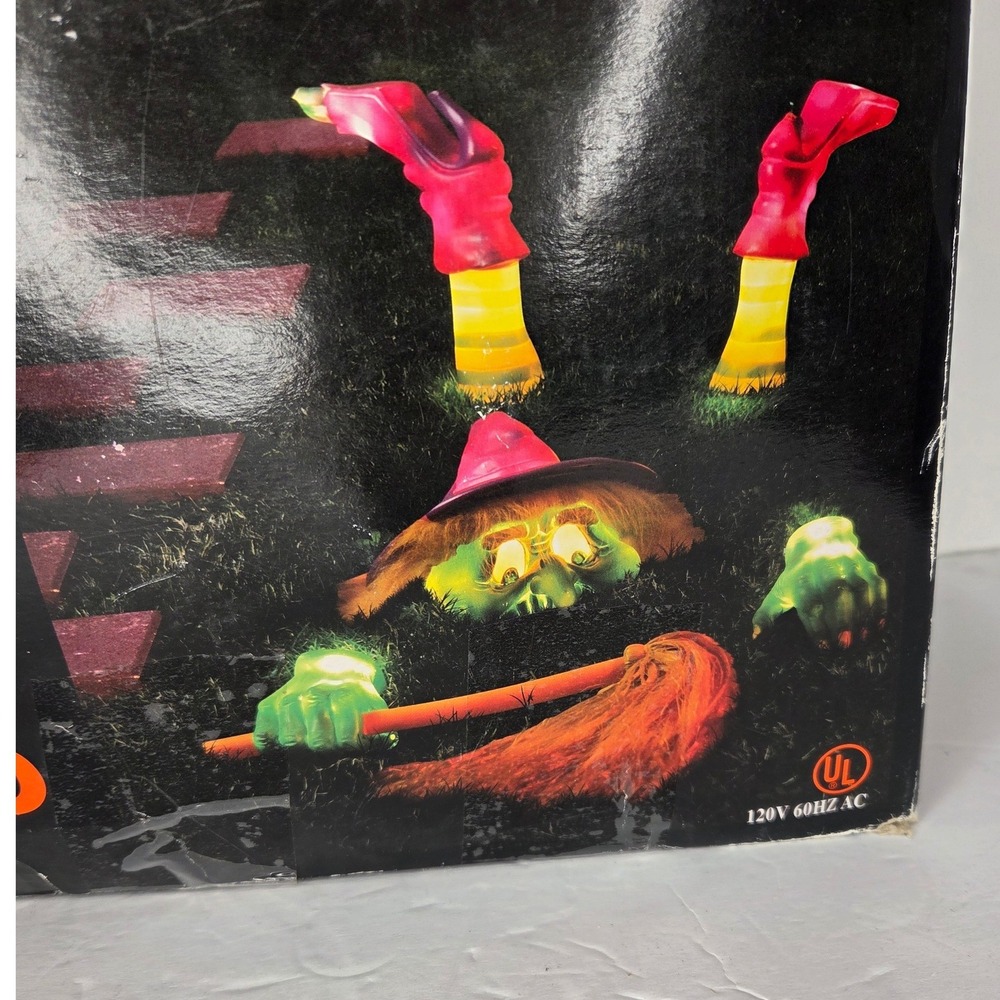 VTG Totally Ghoul Glow Up Witch Halloween Yard Decoration Pulsing Lights Tested